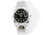 Rolex Datejust 3235 Movement 41mm 904L Steel Black Face Index Jubilee Band Watch